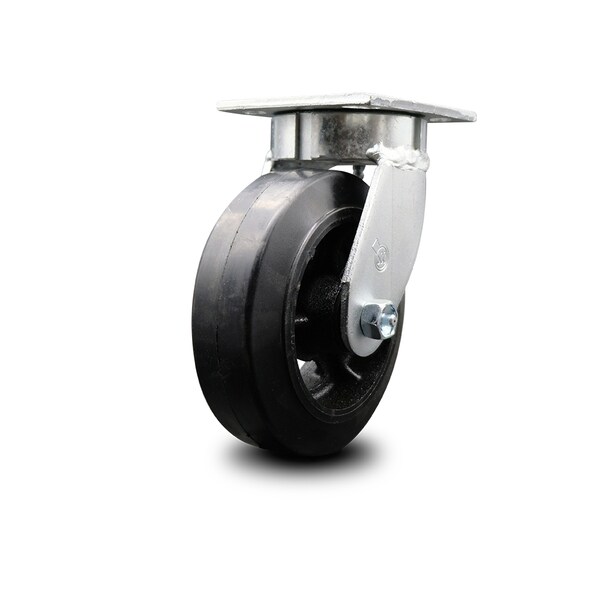 Service Caster 6 Inch Kingpinless Rubber on Steel Wheel Swivel Top Plate Caster SCC-KP30S620-RSR - main